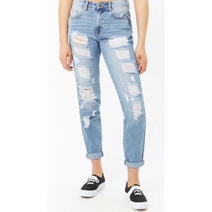Forever 21 Distressed Boyfriend Jeans